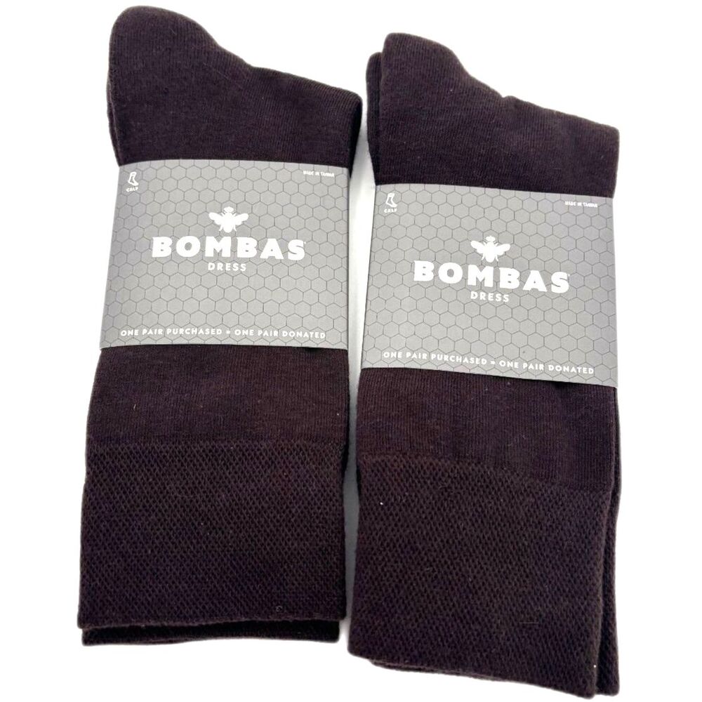Bombas Men's Calf-Length Dress Socks Bundle | Brown | Size L | NWT